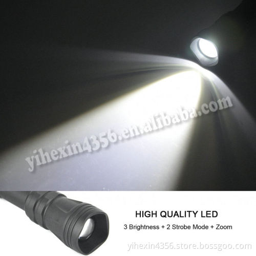 Boruit Most Power Aluminum Cree LED Tactical Flashlight With Rat Tail